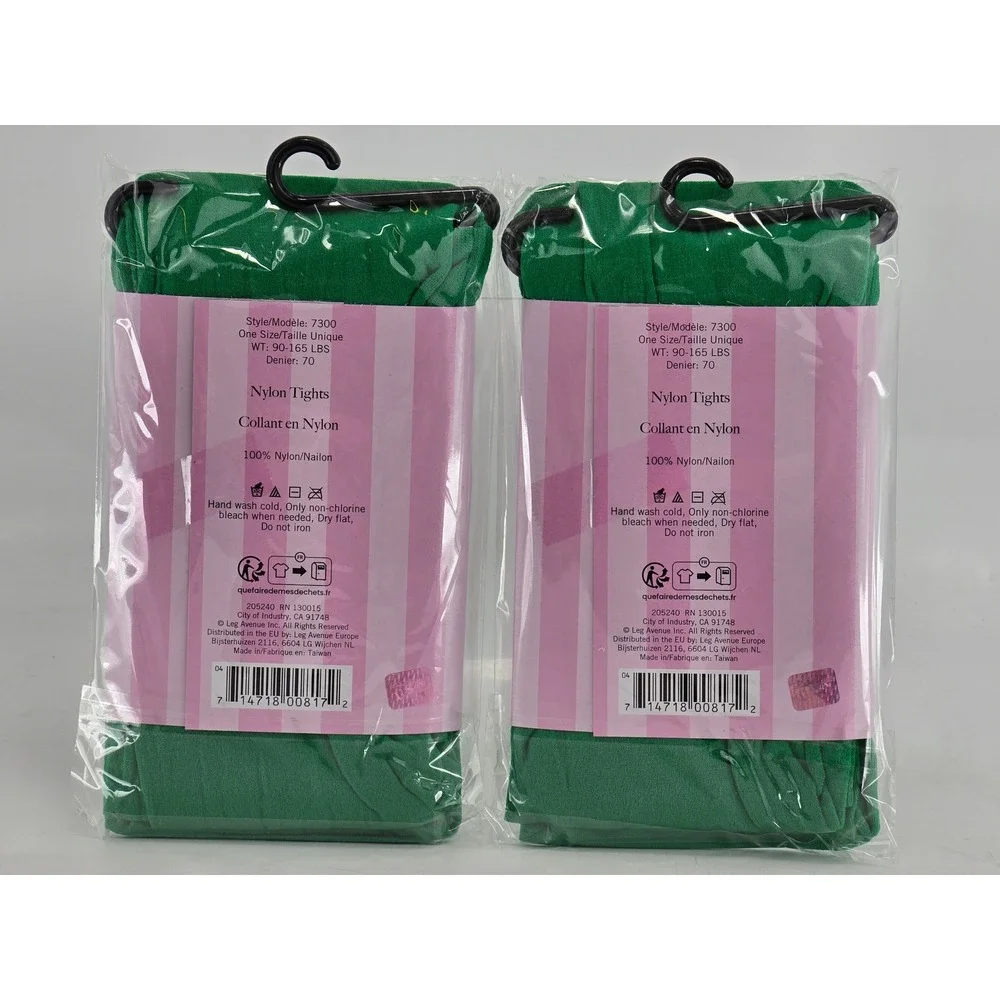 Leg Avenue Nylon Tights Womens One Size Green 70 Denier 7300 - New